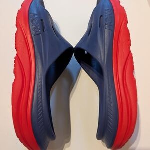 HOKA Blue and Red Slide Sandals